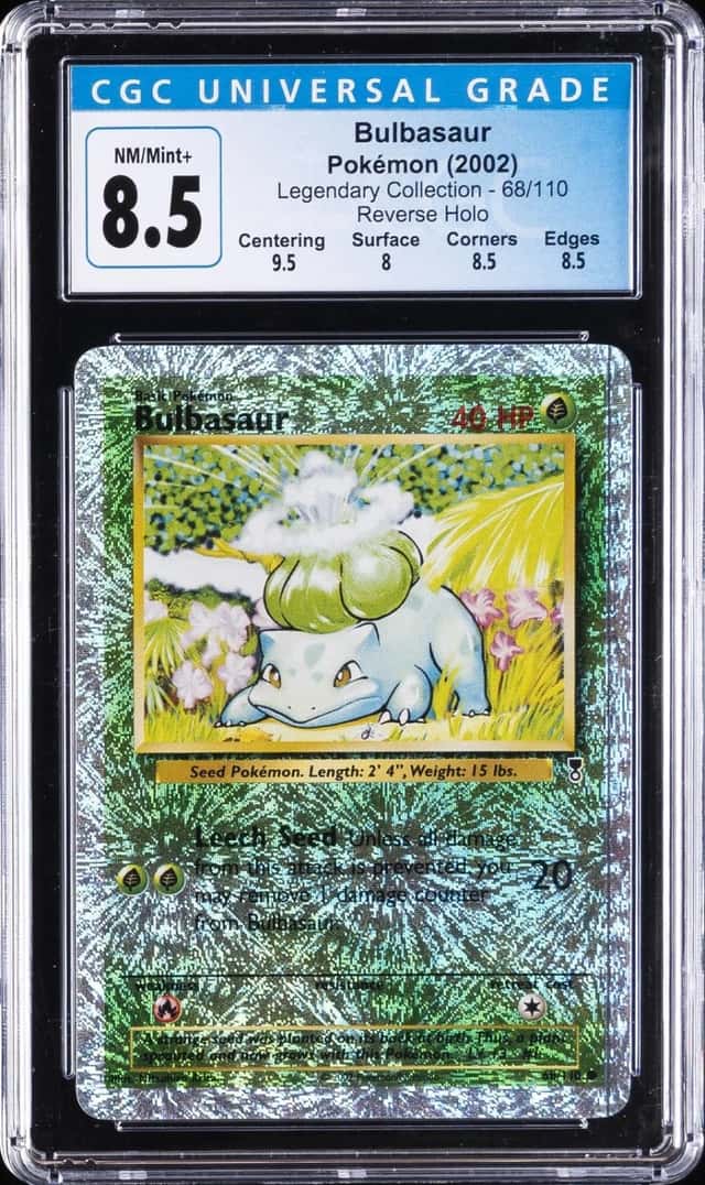 2002 POKEMON LEGENDARY COLLECTION #68 BULBASAUR REVERSE HOLO CGC 8.5