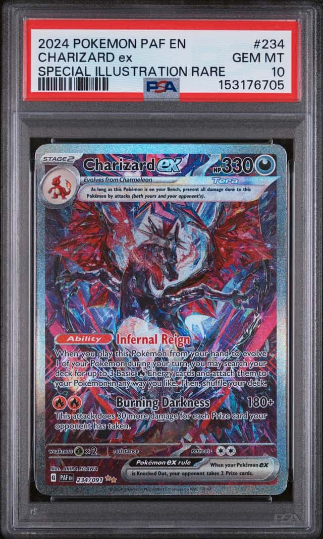 Pokemon TCG - Charizard Ex SIR 234/091 Paldean Fates - PSA 10