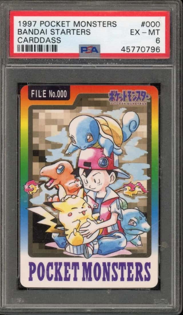 Pokemon Bandai Starters Pocket Monsters Carddass 000 PSA 6 SCRATCHED