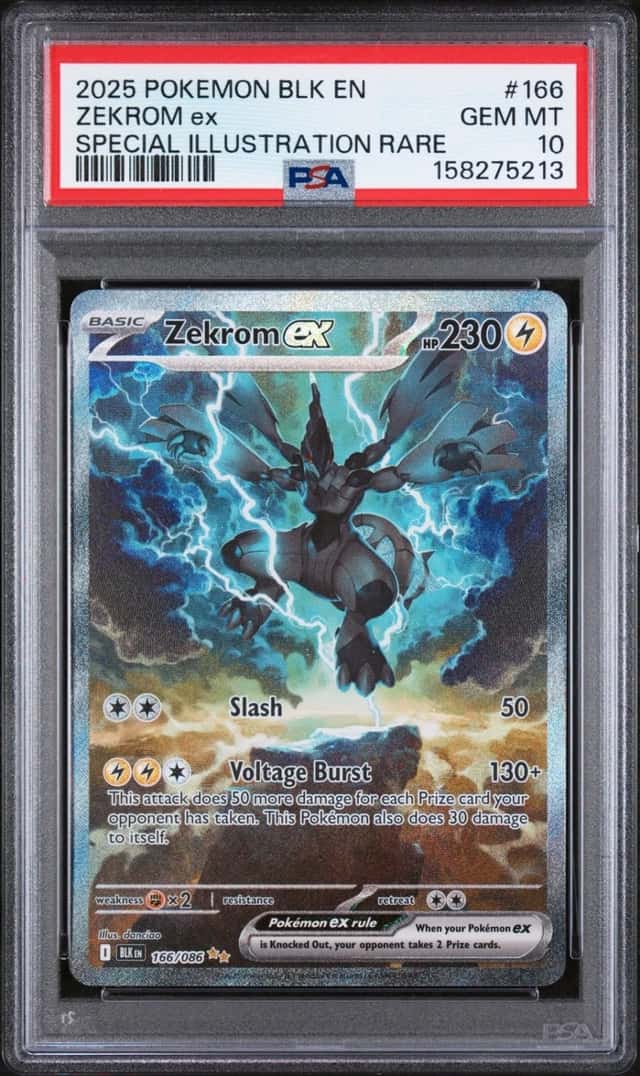 2025 POKEMON BLK EN-BLACK BOLT SPECIAL ILLUSTRATION RARE #166 ZEKROM EX PSA 10