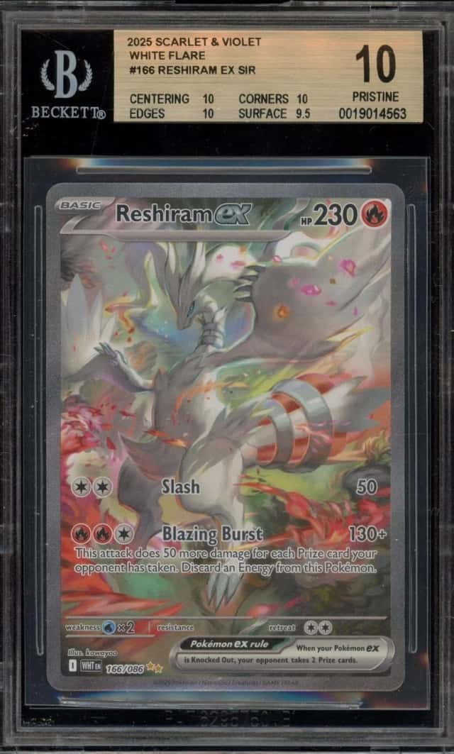 Pokemon Reshiram ex Special Illustration Rare White Flare 166 BGS 10 Pristine
