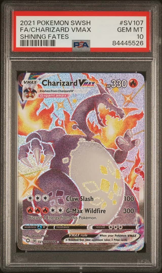 Pokemon Charizard Vmax Shining Fates Full Art SV107 PSA 10 Gem Mint