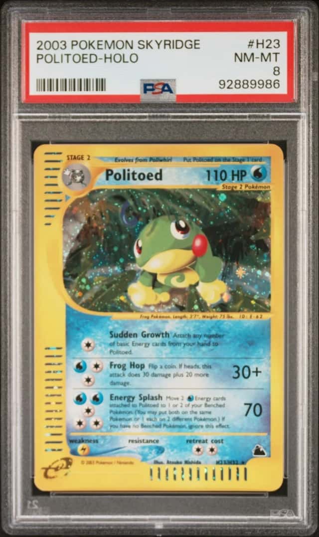 Pokemon Politoed Holo Skyridge H23 PSA 8