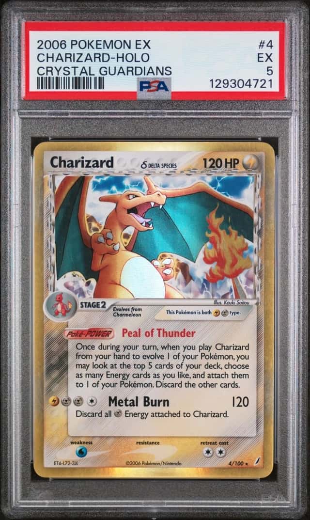 Pokemon Charizard Holo EX Crystal Guardians 4/100 PSA 5