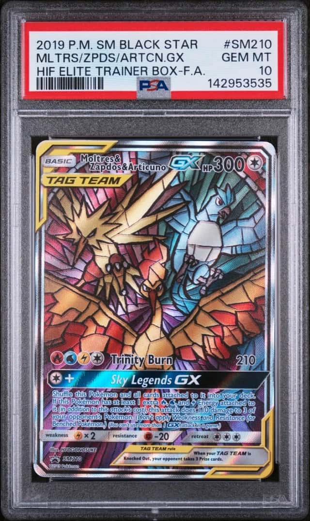Pokemon Moltres & Zapdos & Articuno Gx Promo SM210 Hidden Fates ETB PSA 10