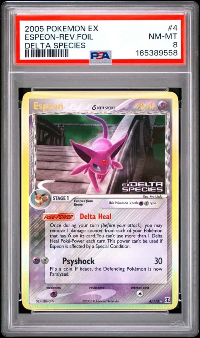 Pokemon Espeon Reverse Holo EX Delta Species 4/113 PSA 8