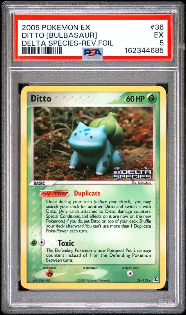 2005 POKEMON EX DELTA SPECIES #36 DITTO [BULBASAUR]-REVERSE FOIL PSA 5