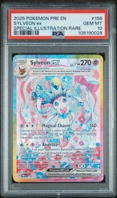 POKEMON SYLVEON ex 2025 PRISMATIC EVOLUTIONS #156 SPECIAL ILL RARE PSA 10