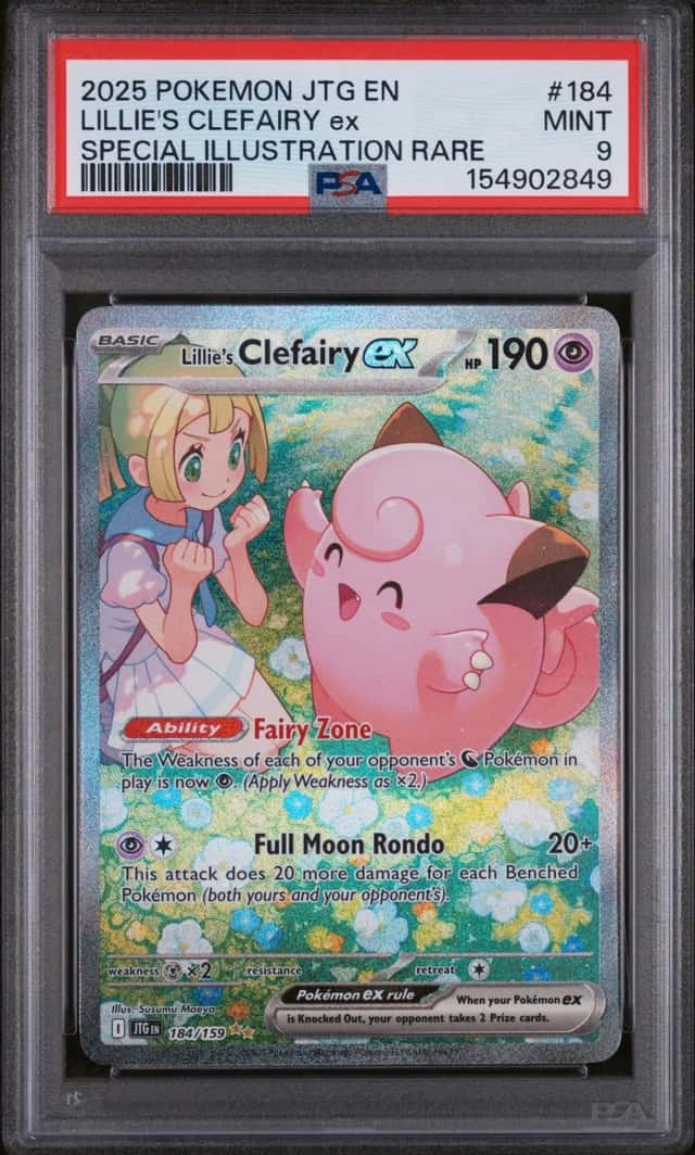 2025 POKEMON JTG SPECIAL ILLUSTRATION RARE #184 LILLIE'S CLEFAIRY EX PSA 9