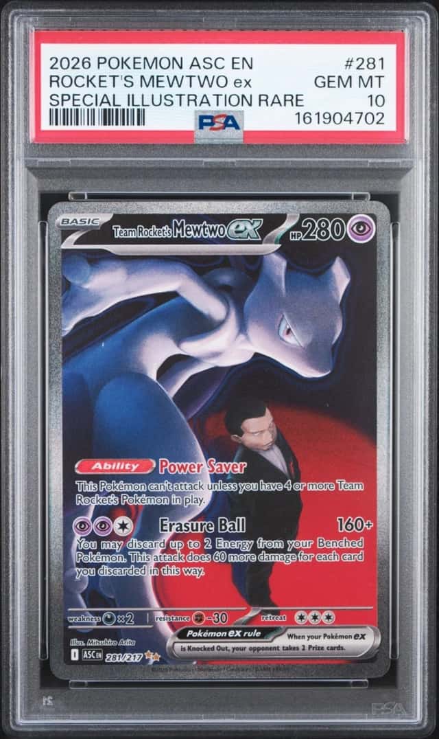2026 POKEMON ASCENDED HEROES SPECIAL ILLUSTRATION TEAM ROCKET'S MEWTWO EX PSA 10