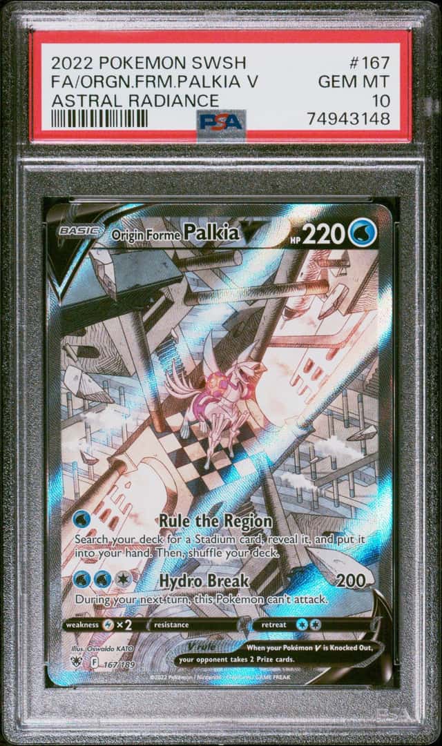 2022 Pokemon SWSH Origin Forme Palkia V Ultra Rare #167/189 PSA 10 GEM MINT