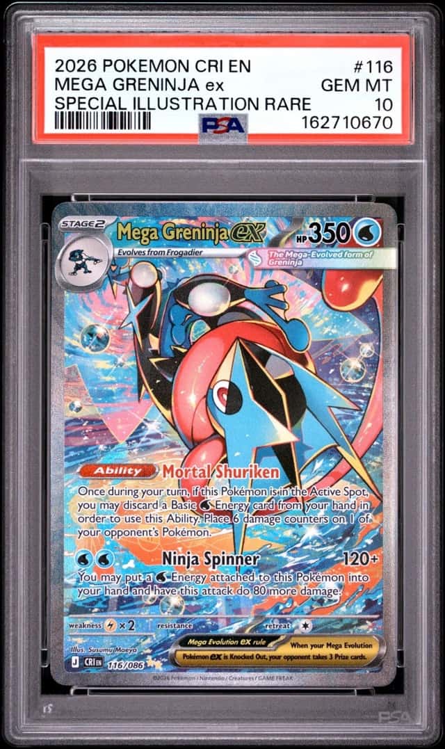 2026 POKEMON CHAOS RISING SPECIAL ILLUSTRATION RARE #116 MEGA GRENINJA EX PSA 10