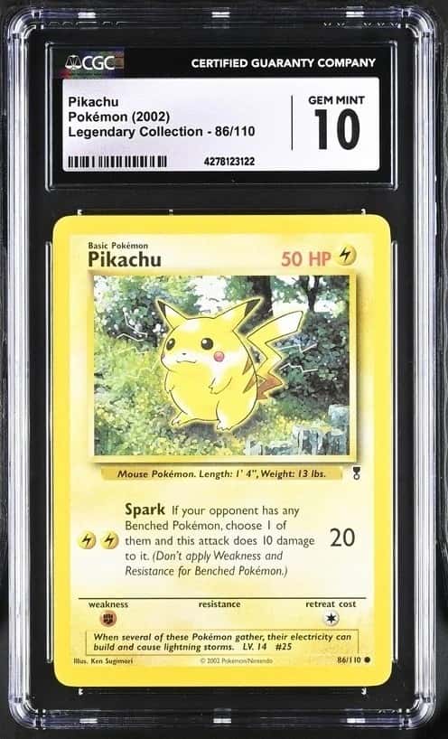 Pokémon Pikachu 2002 Legendary Collection 86/110 CGC 10
