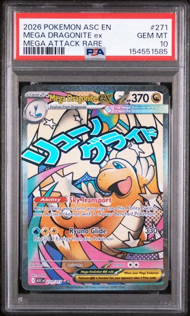 PSA 10 🔥🔥 2026 POKEMON ASCENDED HEROES MEGA ATTACK RARE MEGA #271 DRAGONITE EX