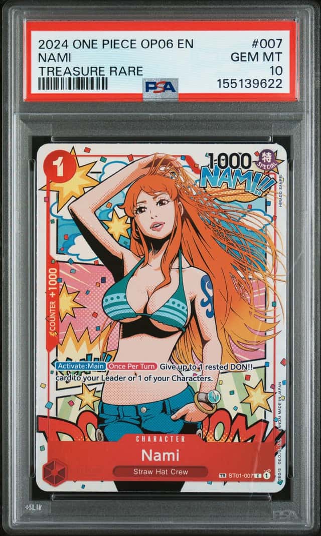 2024 One Piece Wings of The Captain Nami Treasure Rare #ST01-007 PSA 10 GEM MINT