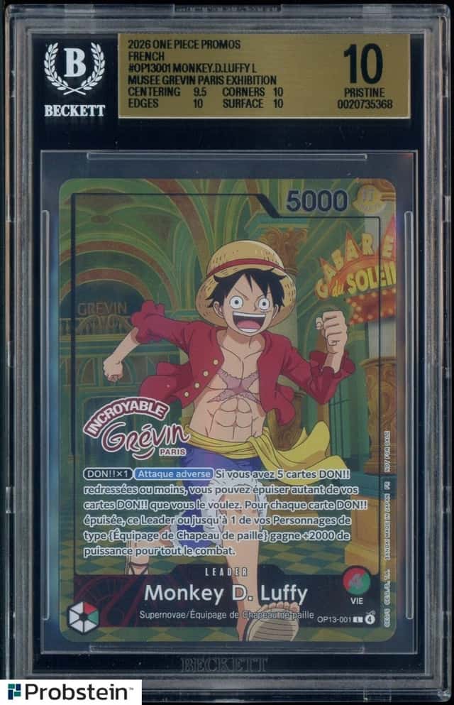 One Piece Monkey D Luffy OP13-001 X Museum Grevin Promo Paris Exclusive BGS 10