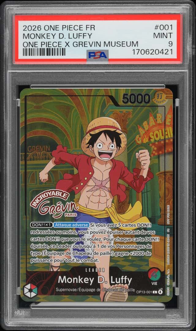 2026 ONE PIECE FRENCH PROMOS ONE PIECE X GREVIN MUSEUM MONKEY D. LUFFY PSA 9