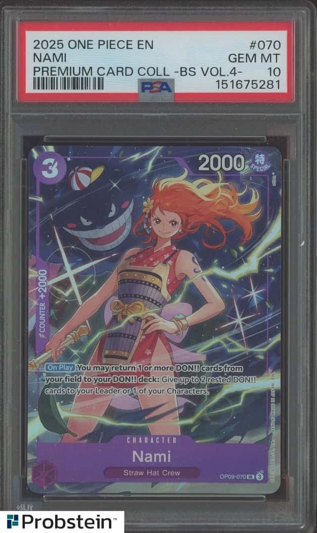 Auction #9 2025 One Piece En Premium Card Coll BS Vol 4  Nami PSA 10 GEM MINT
