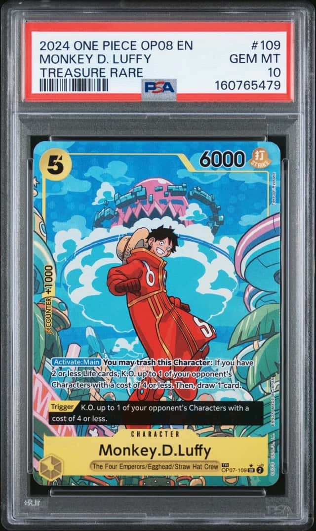 2024 ONE PIECE OP08-TWO LEGENDS TREASURE RARE #109 MONKEY D. LUFFY PSA 10
