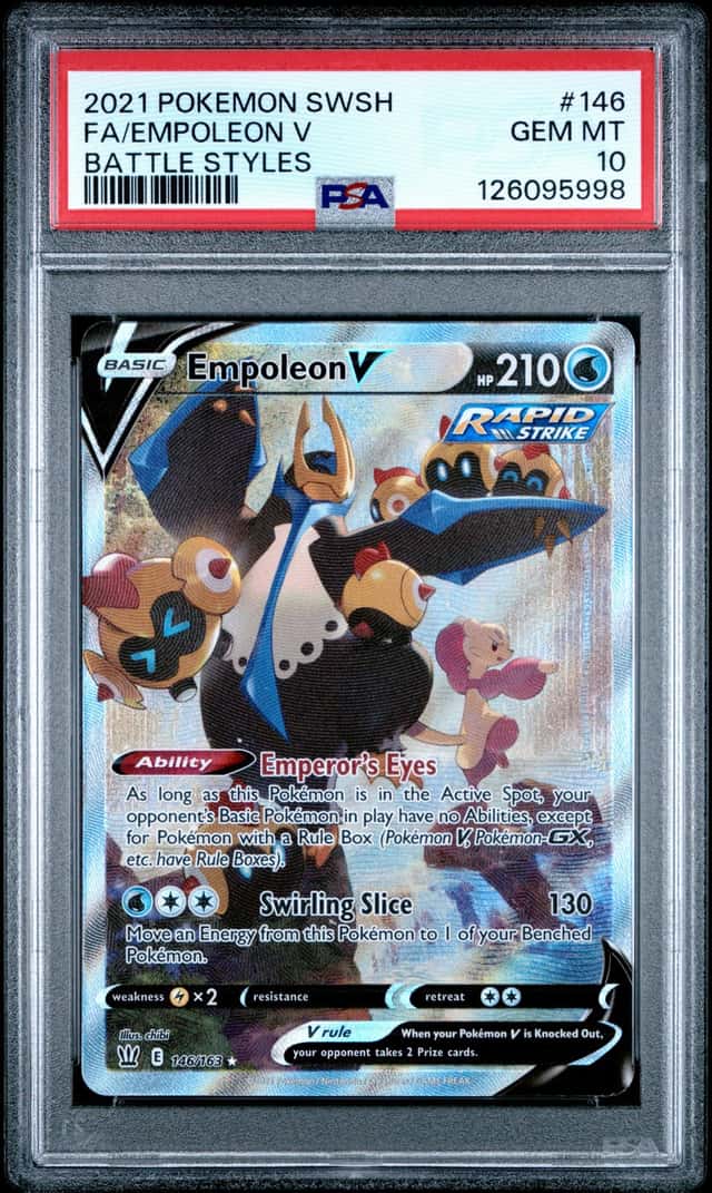 EMPOLEON V 2021 POKEMON BATTLE STYLES FULL ART #146/163 PSA 10 GEM MINT