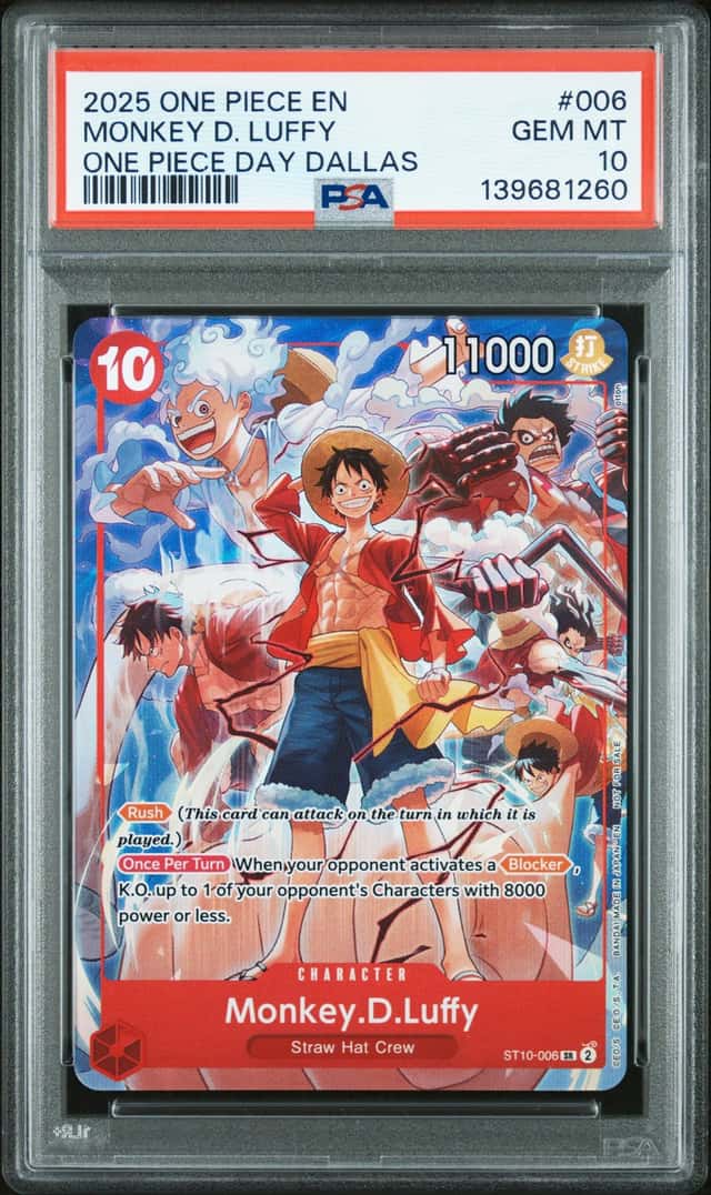 2025 One Piece Monkey D. Luffy One Piece Day Dallas #ST10-006 PSA 10 GEM MINT