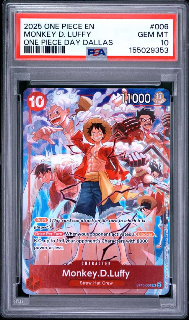 2025 One Piece EN Monkey D Luffy One Piece Day Dallas Promo #ST10-006 PSA 10