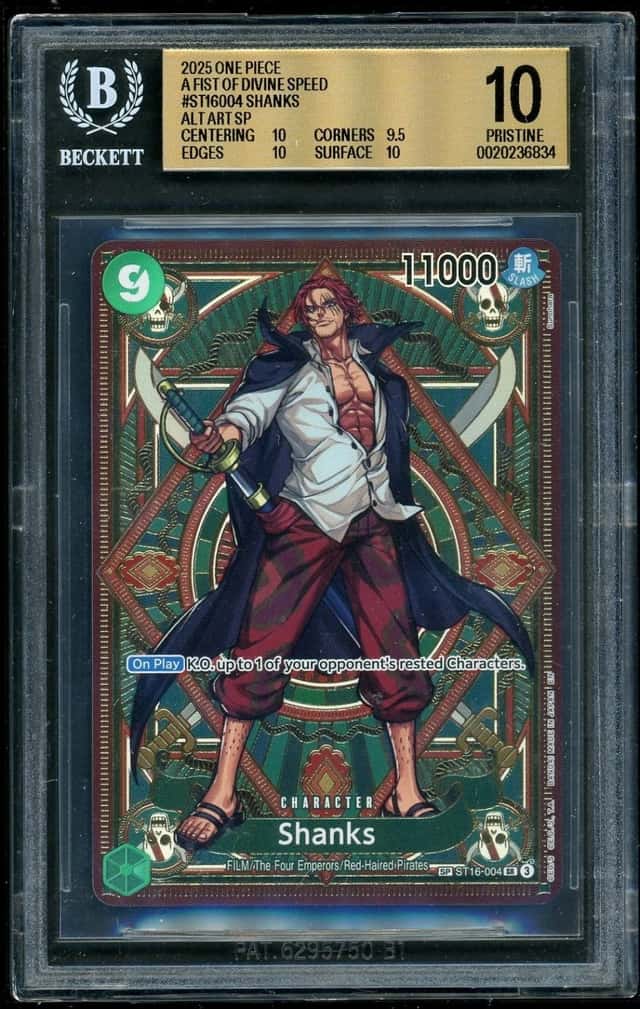 2025 One Piece Shanks ALT ART SP A Fist of Divine Speed BGS 10