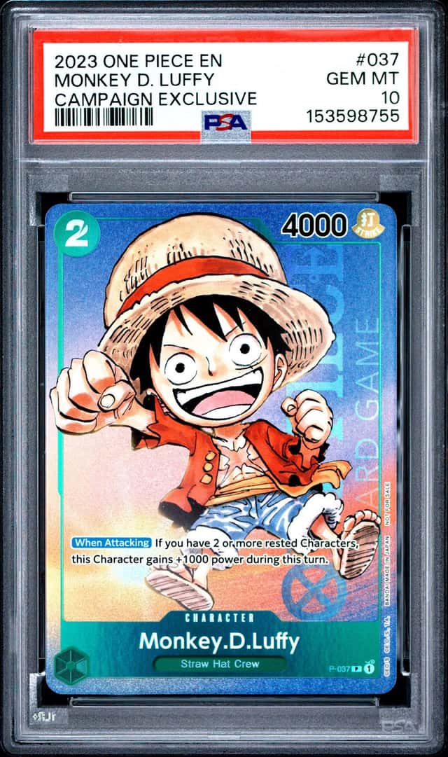 2023 ONE PIECE PROMOS CAMPAIGN EXCLUSIVE #037 MONKEY D. LUFFY PSA 10