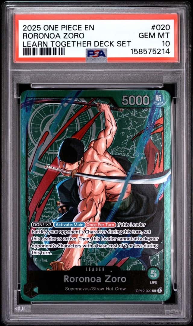 2025 ONE PIECE LEARN TOGETHER DECK SET #020 RORONOA ZORO PSA 10