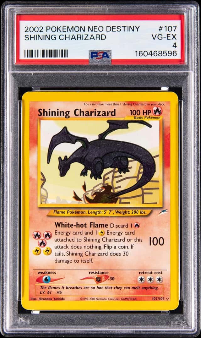 2000 Pokemon Neo Destiny #107 Shining Charizard - PSA VG-EX 4