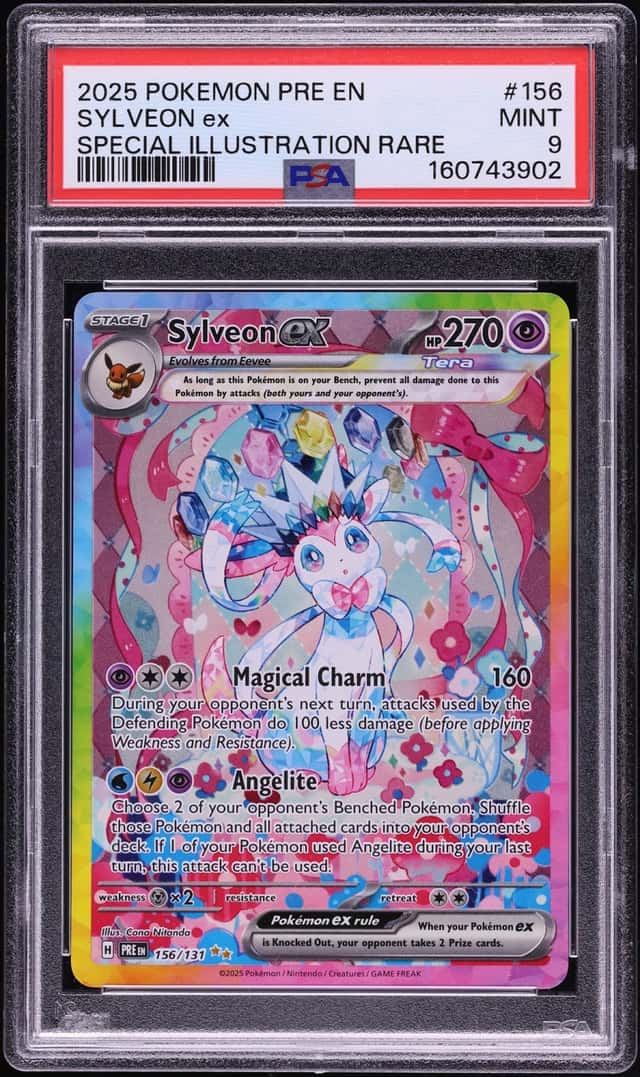 2025 Pokemon Scarlet & Violet Prismatic Evolutions SIR Sylveon EX #156 PSA 9 MINT