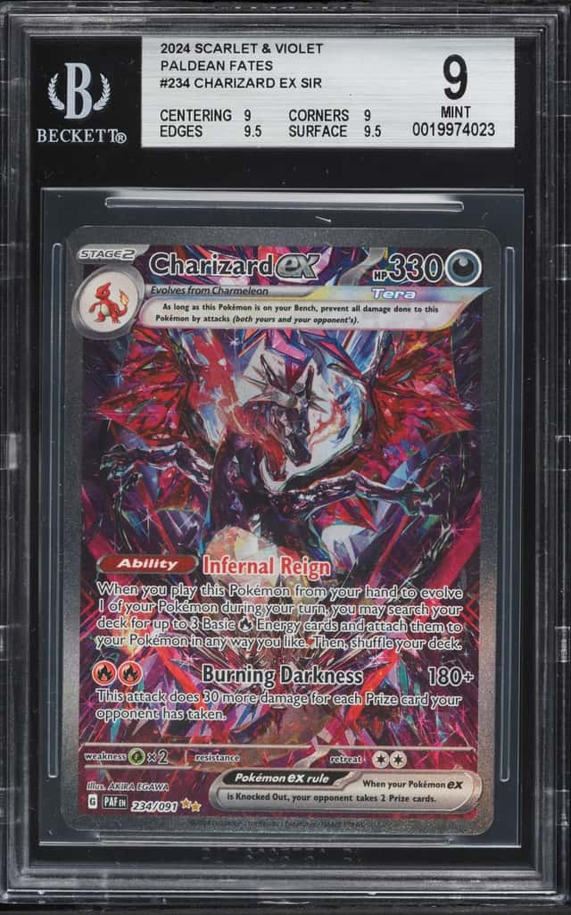 2024 Pokemon Scarlet & Violet Paldean Fates SIR Charizard ex #234 BGS 9 MINT