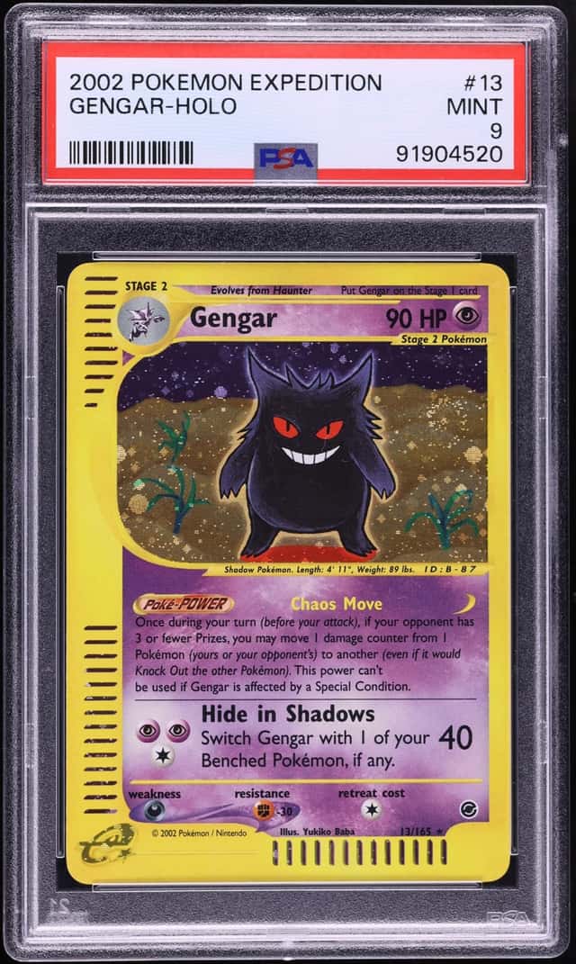 2002 Pokemon Expedition Holo Gengar #13 PSA 9 MINT
