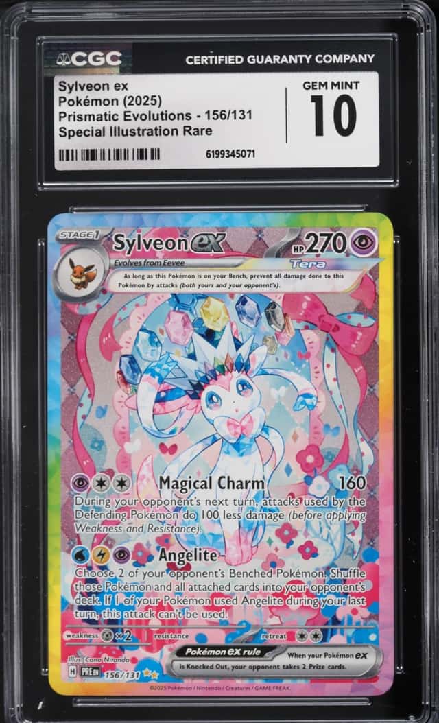 2025 Pokemon Scarlet & Violet Prismatic Evolutions SIR Sylveon Ex #156 CGC 10 GEM MINT