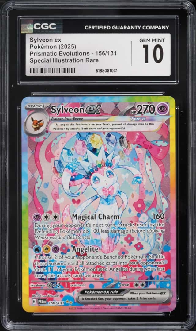 2025 Pokemon Scarlet & Violet Prismatic Evolutions SIR Sylveon EX #156 CGC 10 GEM MINT
