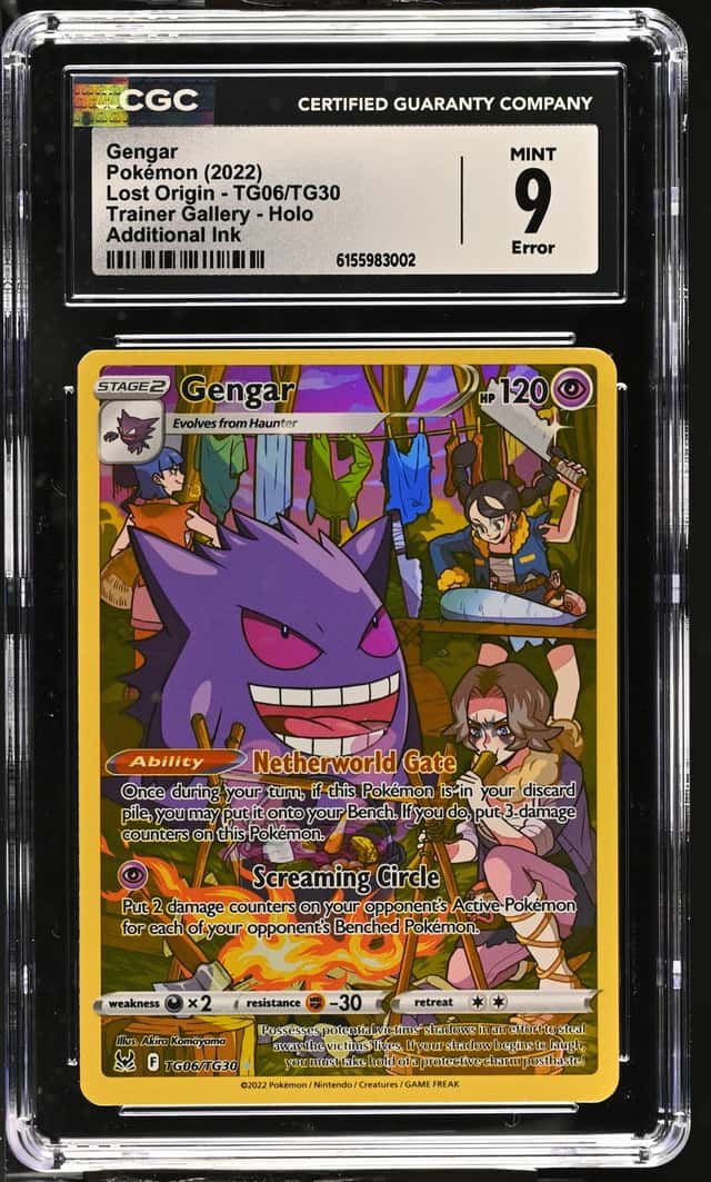 RARE CGC 9 2022 Pokemon TCG Gengar/TG30 Lost Origin Holo ERROR - Additional INK