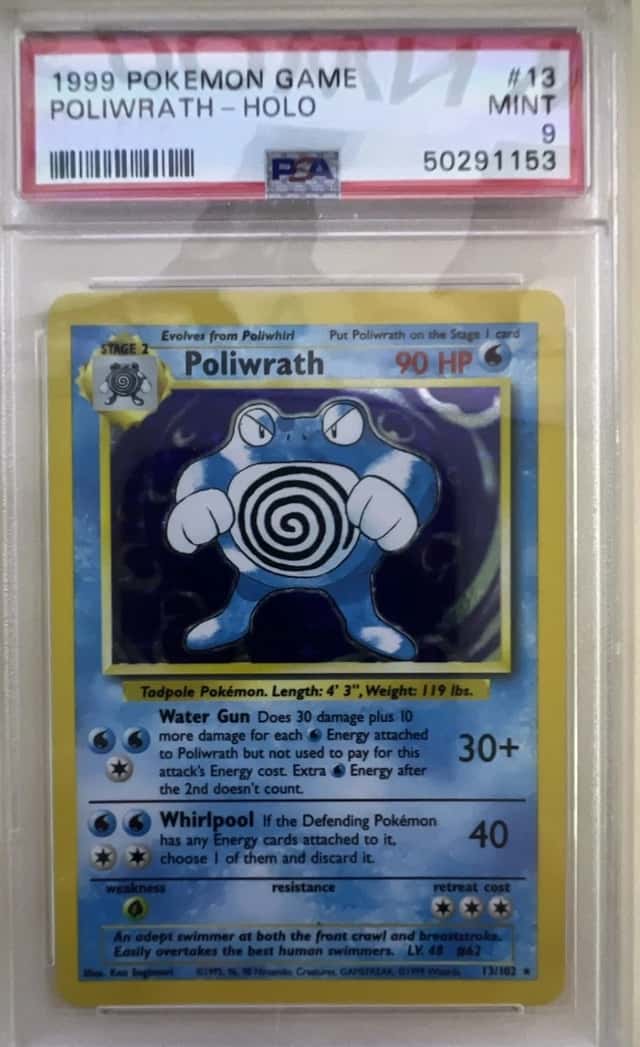 CHARITY Pokemon Card Poliwrath 013/102 Base Set Holographic HOLO PSA 9 MINT