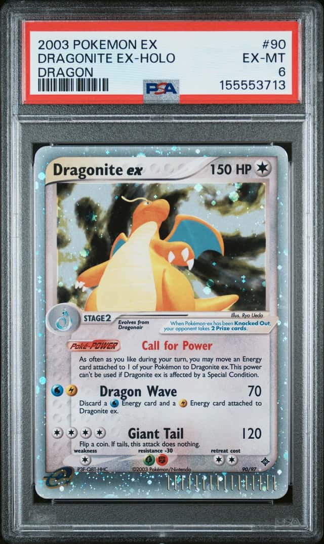 2003 Pokemon EX Dragon #90 Dragonite ex Holo PSA 6 EX-MT