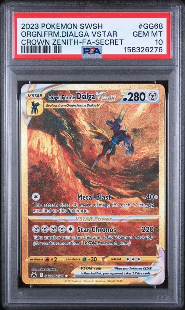 2023 POKEMON SWORD & SHIELD CROWN ZENITH FA/ORIGIN FORME DIALGA VSTAR PSA 10