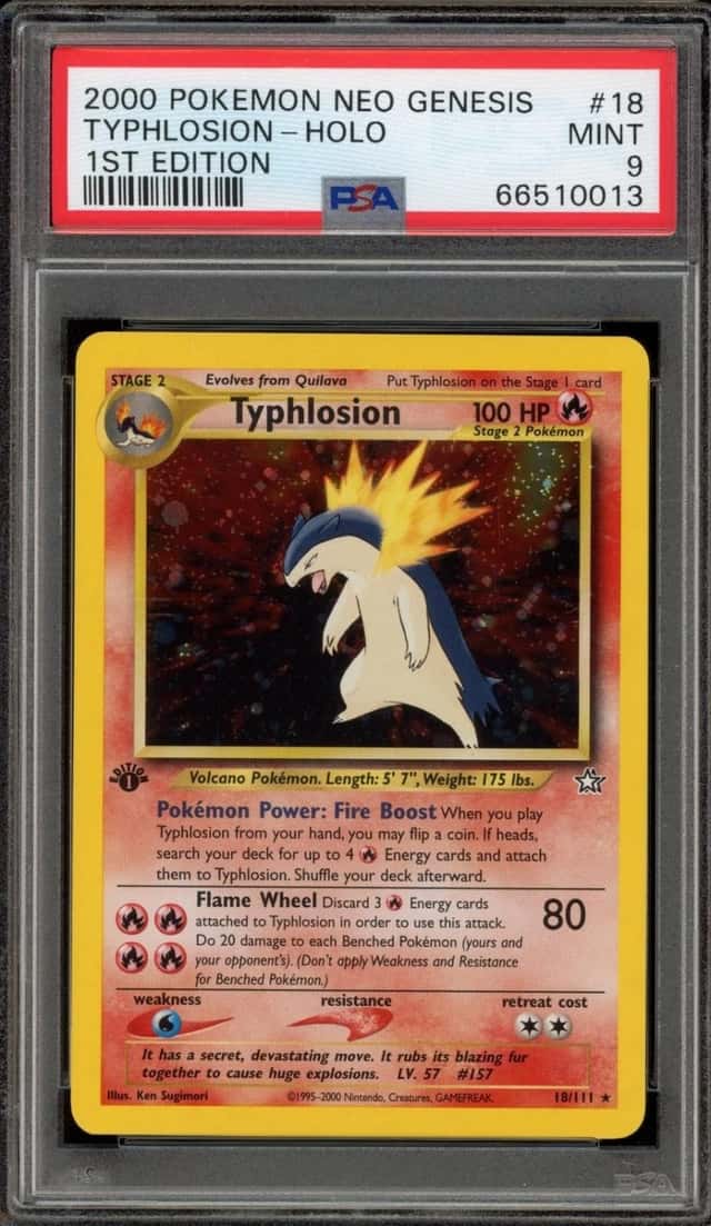 Pokemon Typhlosion Holo Neo Genesis 1st Edition 18/111 PSA 9 Mint