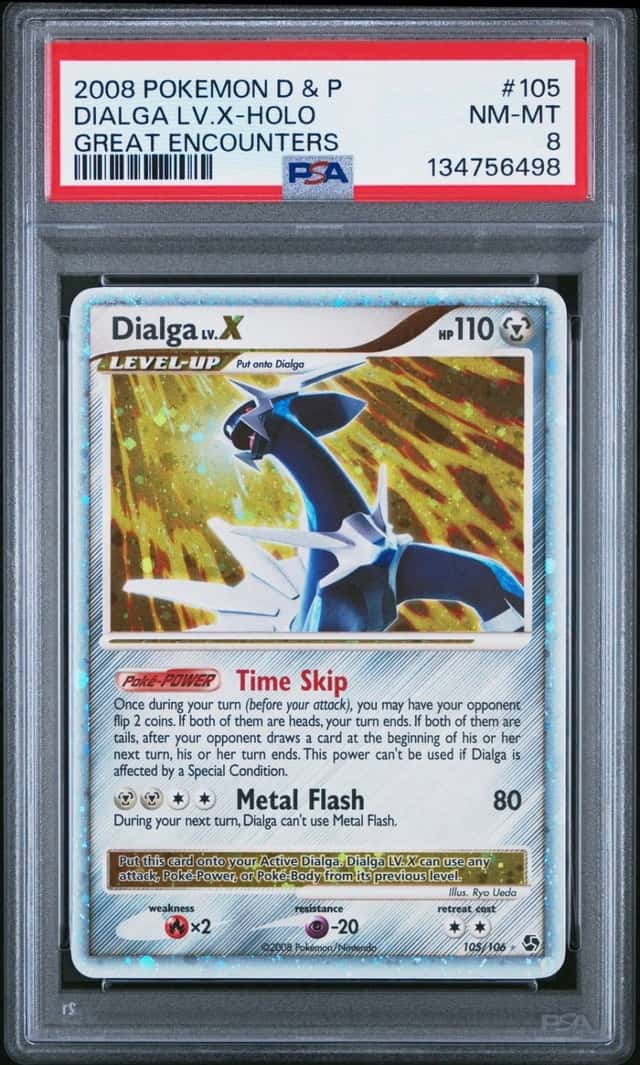 Pokemon Dialga LV.X Holo Great Encounters 105/106 PSA 8