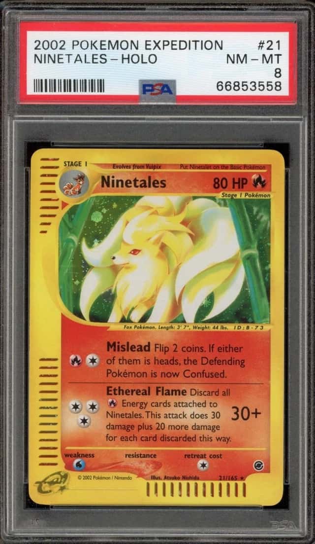 Pokemon Ninetales Holo Expedition 21/165 PSA 8