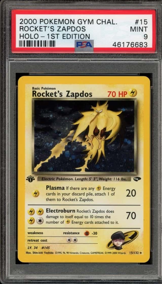 Pokemon Rocket's Zapdos Gym Challenge 15/132 Holo 1st Edition PSA 9 Mint