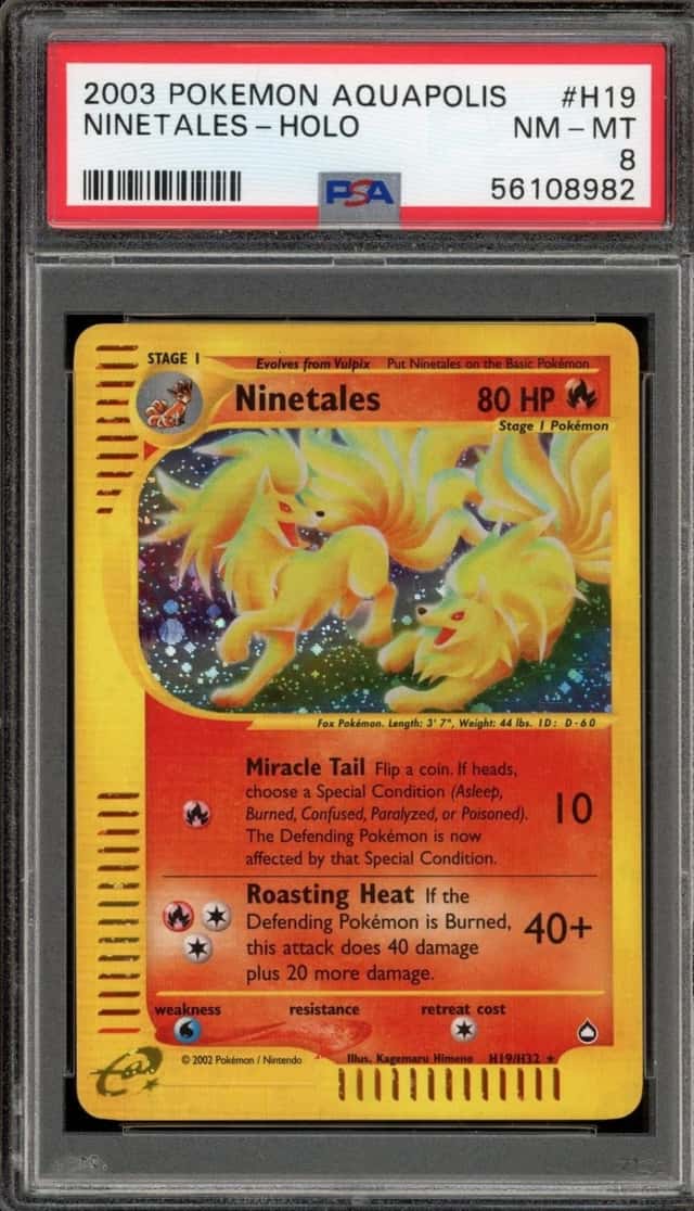 Pokemon Ninetales Holo Aquapolis H19 PSA 8