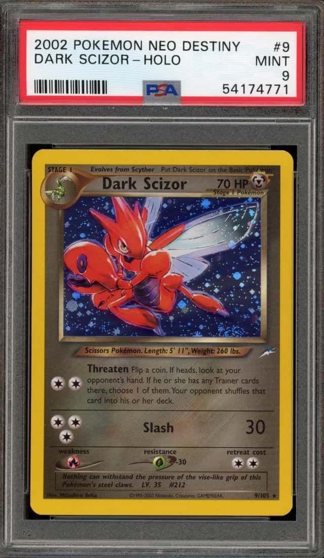 Pokemon Dark Scizor Holo Neo Destiny Unlimited 9/105 PSA 9 Mint