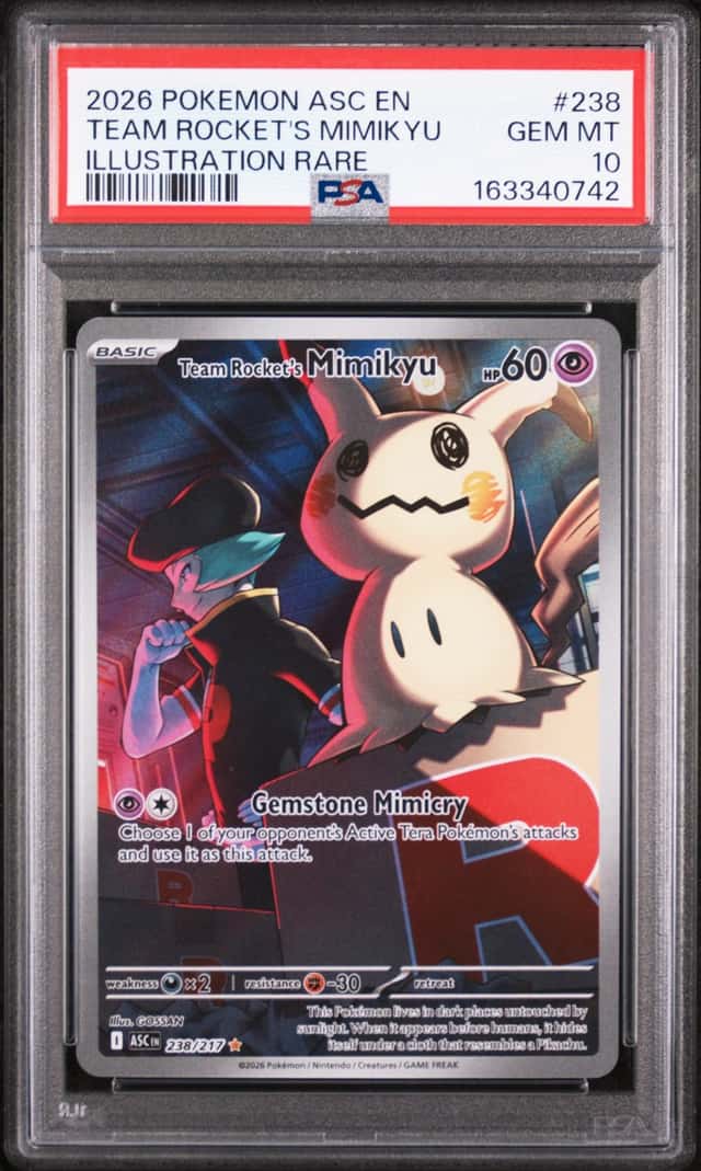 Pokemon Team Rocket's Mimikyu Ascended Heroes 238/82 Illustration Rare PSA 10
