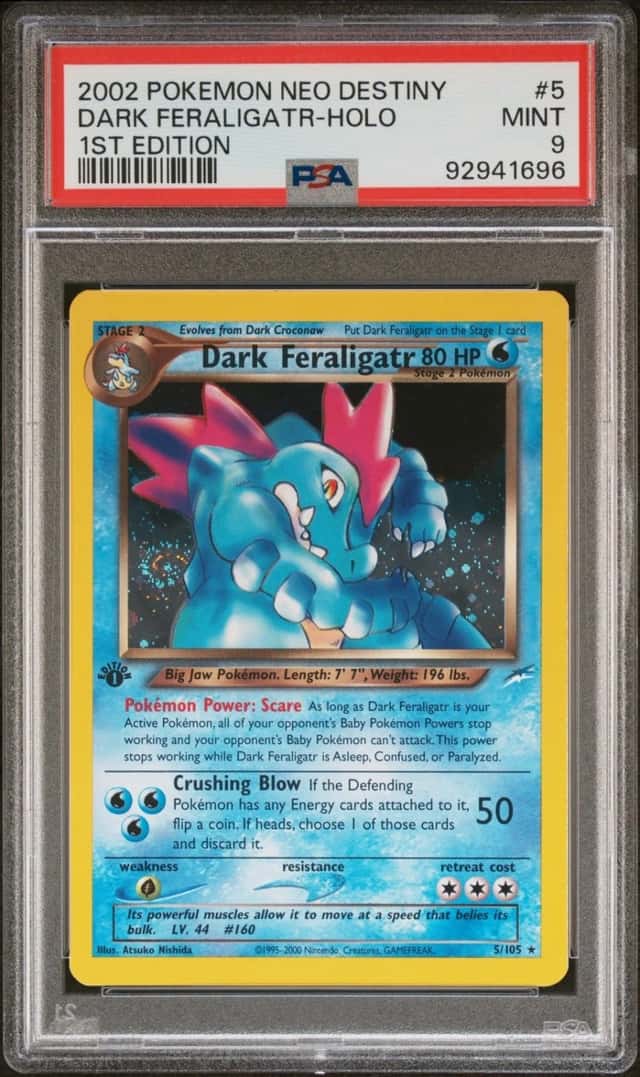 Pokemon Dark Feraligatr Holo Neo Destiny 5/105 1st Edition PSA 9 Mint