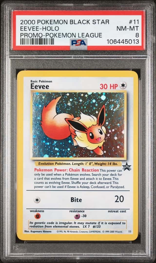 Pokemon Eevee Holo Promo Black Star 11 Pokemon League PSA 8