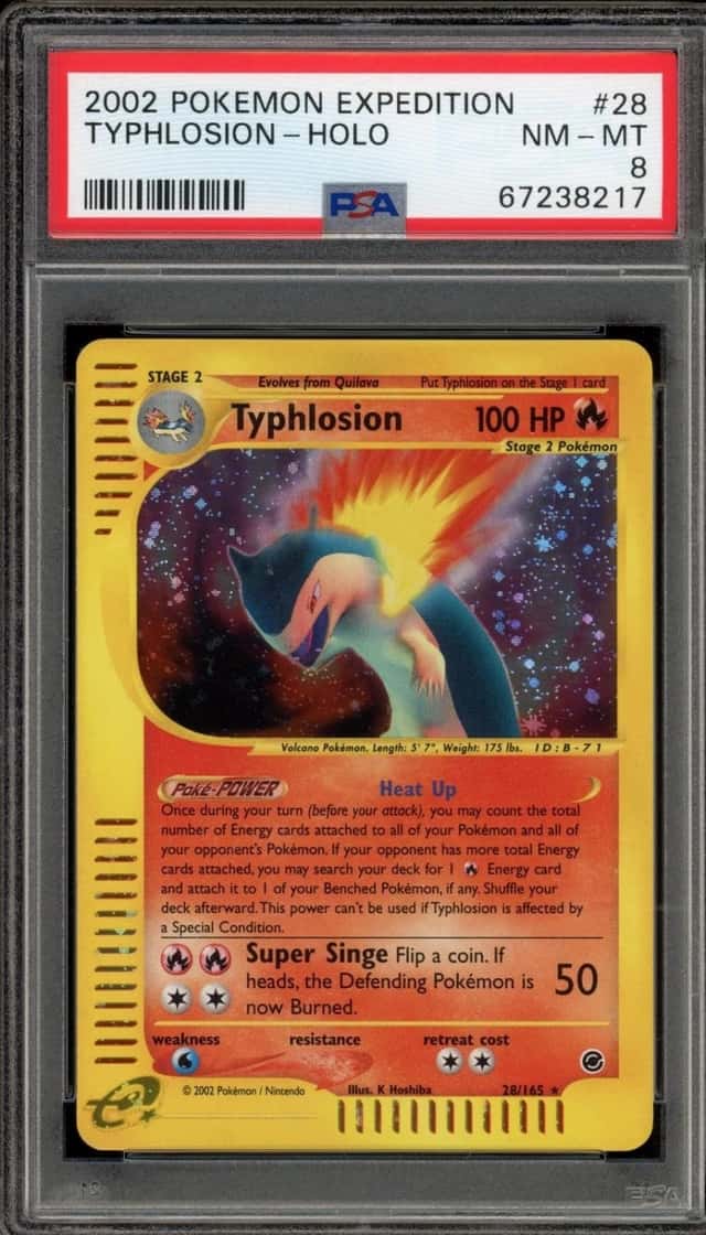 Pokemon Typhlosion Holo Expedition 28/165 PSA 8