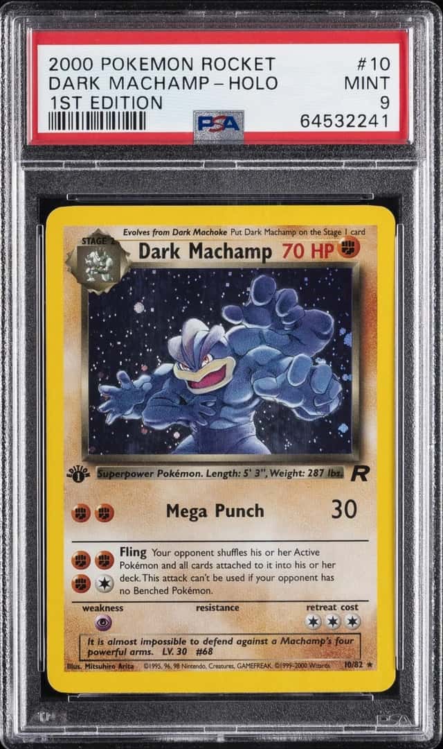 Pokemon Dark Machamp Holo Team Rocket 10 1st Edition PSA 9 Mint